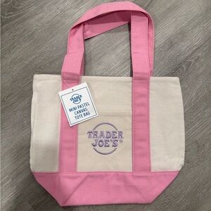 Trader Joe’s new mini pink pastel tote bag BNWT